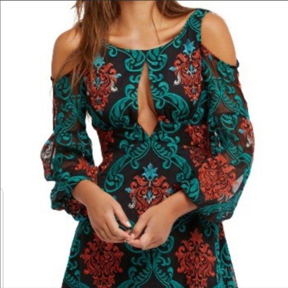 Free People Damask Embroidered Mini Dress - Picture 3 of 8